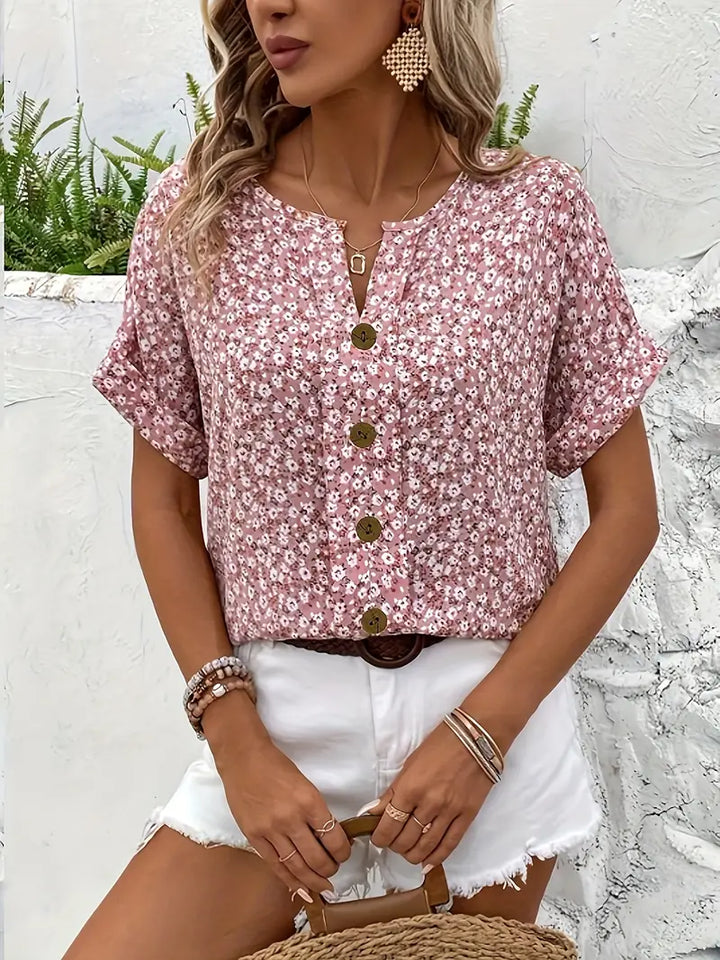 Wolena | Wildflower Notch Blouse