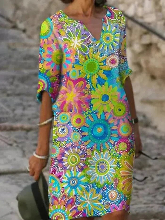 Nira | Vibrant Floral Midi Dress