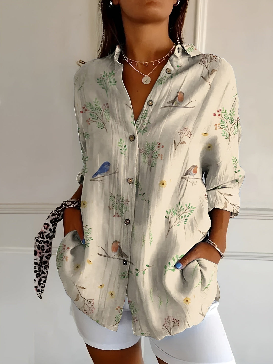 Maia | Floral Wave Cotton Blouse